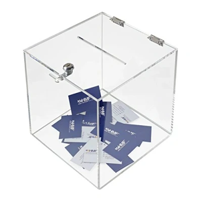 Immagine di HMF 46917 Scatole di Donazione, Promozioni Acrilico trasparente, Urna per Votaciones, Cubo, 25,0 x cm