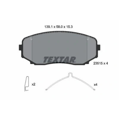 Immagine di TEXTAR 2351505 Kit pastiglie freno Non predisposto per contatto segnalazione usura con accessori MITSUBISHI: OUTLANDER 3, Eclipse Cross