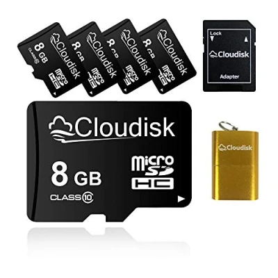 Immagine di Cloudisk 5Pack 8GB Micro SD Card 8 GB MicroSD Memory Class10 con SDAdapter + lettore di schede, vendita in serie 5pcs