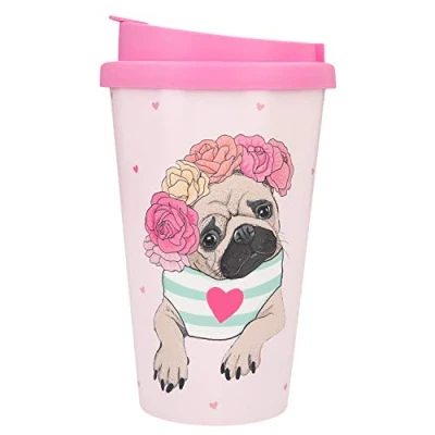 Immagine di Depesche 2180.027 Tazza in plastica con motivo carlino, 350 ml, multicolore