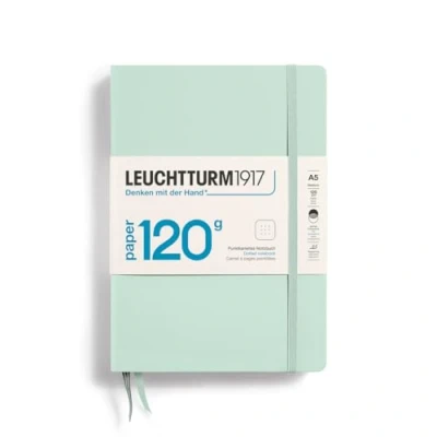 Immagine di LEUCHTTURM1917 370344 Taccuino medio (A5), 120 g/m², carta Edition, copertina rigida, 203 pagine numerate, verde menta, a pois