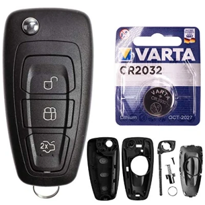 Immagine di Custodia sostitutiva per telecomando auto chiave Ford Carter con 3 pulsanti + Coperchio batteria HU101 Transit Focus III Galaxy II Fiesta VI