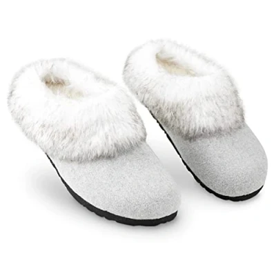 Immagine di DUNLOP Pantofole Donna, Ciabatte Pelose Donna Invernali da Casa Antiscivolo con Suola in Gomma (39 EU, Griogio, numeric_39)