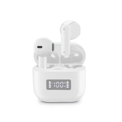 Immagine di cellularline TONE Auricolari TWS Bluetooth A Capsula con ENC (Environmental Noise Cancelling), 4 Microfoni, Display LED, Total Play Time 20 Ore, Bianco