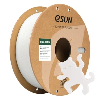 Immagine di eSUN PLA+ filamento 1,75 mm, ePLA+CMYK Lithophane 3D stampante PLA Plus, precisione dimensionale +/ 0,03 1KG bobina (2,2 LBS) ad alta velocità per stampanti FDM 3D,Bianco