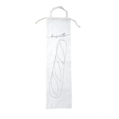 Immagine di Fackelmann 47066 Borsa per baguette pane, in cotone, bacchette, bianca, 63 x 17,8 cm, bianco, nero., Baguette, Classico