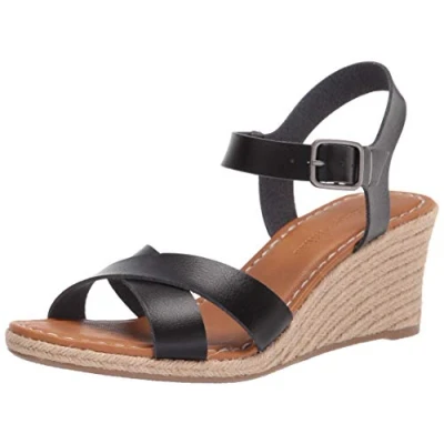 Immagine di Amazon Essentials Sandalo con Zeppa Espadrillas Donna, Nero, 41 EU