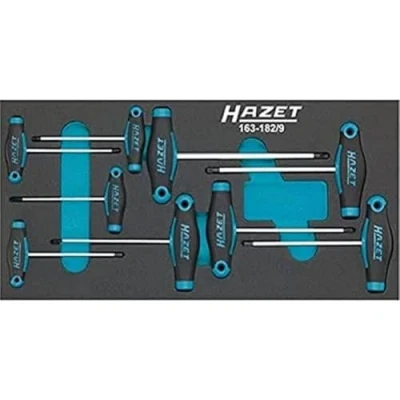 Immagine di HAZET 163 182/9 Kit cacciavite 9 Modulo utensili (inserto di schiuma poliuretanica morbida) Safety Insert System