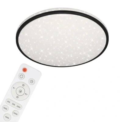 Immagine di BRILONER Leuchten Plafoniera a LED, lampada da soffitto dimmerabile, fantasia stella, controllo temperatura colore, telecomando, funzione memoria, luce notturna, 48 watt, 4.400 Lumen, bianco nero