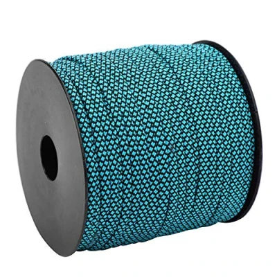 Immagine di Keenso Corda da Campeggio Paracord, Spessa 7 Core Paracord Rescue 50 M 4 MM per Tessitura Braccialetto Esterno(Blu Nero)