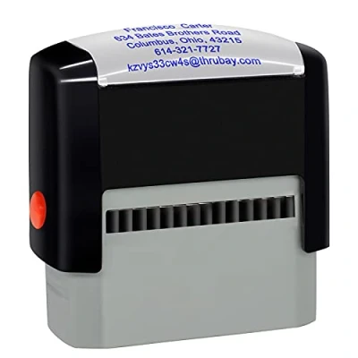 Immagine di Timbri Personalizzati (70 x 25 mm 5 righe) timbro autoinchiostrante, personalizzabile Ritorna il dell&#039;indirizzo personalizzato