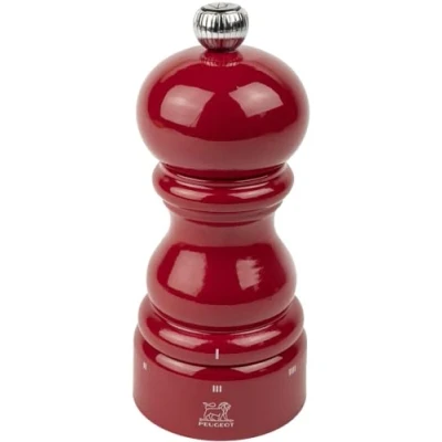 Immagine di PEUGEOT Macinapepe Paris u&#039;Select da 12 cm 6 impostazioni di macinazione predefinite Realizzato in legno certificato PEFC Made France Colore rosso passione lucido