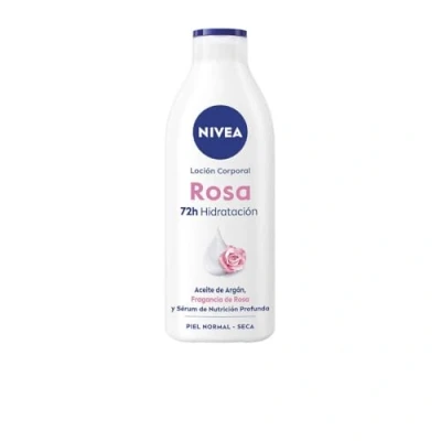 Immagine di NIVEA Lozione per il corpo rosa (400 ml), crema con olio di argan e fragranza rosa, idratante 72 ore idratazione profonda completa