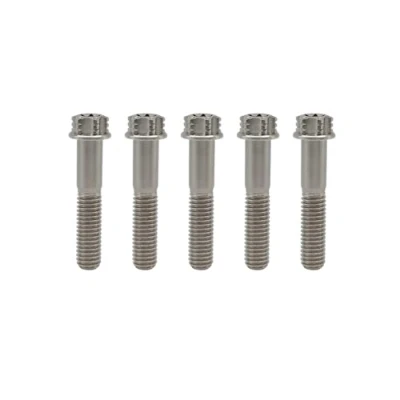 Immagine di RISON Titanium Viti in Titanio M6x1.0x25mm, 5 Pezzi a Flangia Torx, Bulloni Testa Esagonali, Fissaggio con Rondella Filettate GR5 per Moto, Bicicletta, Auto