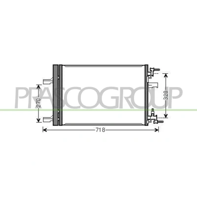 Immagine di PRASCO DW040C002 Condensatore con essiccatore 11 8 Alluminio 617 R 134a OPEL: Zafira B, Astra J Hatchback, Sports Tourer