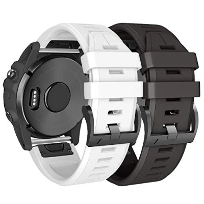 Immagine di NotoCity Cinturino per Garmin Fenix 6/7/5/6 Pro/7 Pro/5 Plus, Instinct, Forerunner 965/935/945/955/745, Epix (Gen 2), Quickfit 22mm Approach S60(Nero/Bianco)