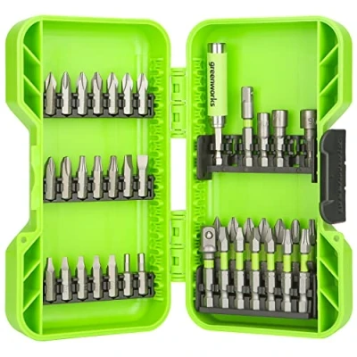 Immagine di Greenworks bit di avvitamento duri (set completo da 40 pezzi con pick and click adatti a tutti gli avvitatori batteria)