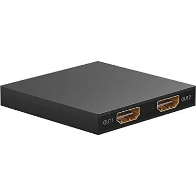 Immagine di goobay 58481 Splitter HDMI da 1 a 2 / Supporta 4k @60Hz (Ultra HD 2026p) HDMI/Segnale di ingresso fino uscite come TV, monitor, proiettore, PS5 e Xbox