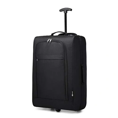 Immagine di KONO bagaglio a mano Soft Shell leggero con doppio per trolley (Nero)
