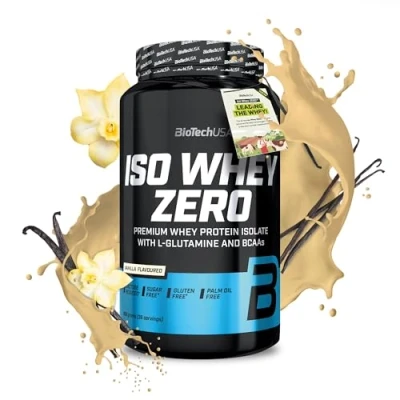 Immagine di BioTechUSA Iso Whey Zero Premium Protein Isolate Grass Fed Enzyme Free Sugar and Gluten free, 908 g, Vaniglia