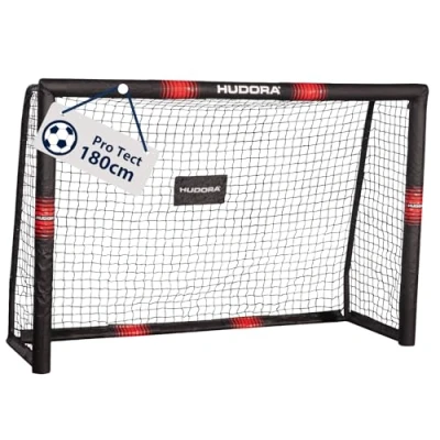Immagine di HUDORA Porta da calcio Pro Tect, grande per bambini e adulti, rivestita in gommapiuma con rete, esterno di qualità protezione antiurto