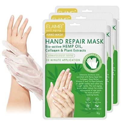 Immagine di Maschera per Mani 3 Paia Guanti Idratanti Antietà Rigenerante Nutriente Invecchiamento a Secco e Screpolate donne uomini