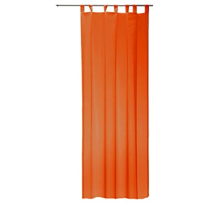 Immagine di Tenda decorativa in voile di organza trasparente, 140 x 245 cm, con occhielli O Loops #1267 (arancione)
