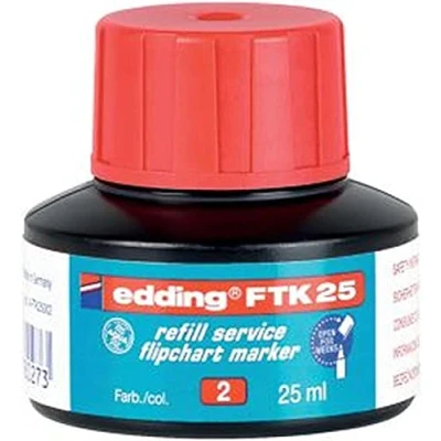 Immagine di edding FTK 25 Inchiostro di Ricarica, Rosso, ml, con Sistema Capillare Ottimo per la Ricarica Pulita e Semplice Quasi Tutti i Pennarelli Lavagna a Fogli Mobili