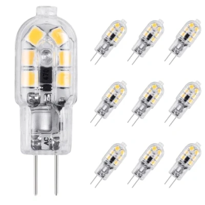 Immagine di Vicloon Lampadine LED G4, 10 Pezzi 2W, AC/DC 12V Lampadina, 2W Equivalenti a 15W Lampada Alogena, Bianco Caldo 3000K, Latte Risparmio Energetico