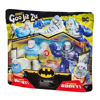 Immagine di Heroes of Goo Jit Zu Action Figure Bandai DC Pack 2 Batman VS MR Freeze Multicolore CO41393