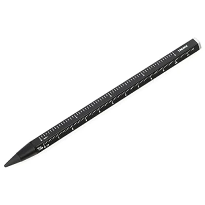 Immagine di Troika Matita multitasking con punta in alluminio e metallo sostenibile, intercambiabile, cancellabile, righello centimetro/pollici, 147 x 10 mm, PEN20/BK