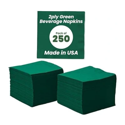Immagine di Perfectware Tovaglioli a 2 veli, confezione da 250 pezzi, colore: verde