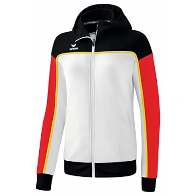 Immagine di Erima Change By Giacca da Allenamento con Cappuccio, bianco/nero/rosso, 44 Donna