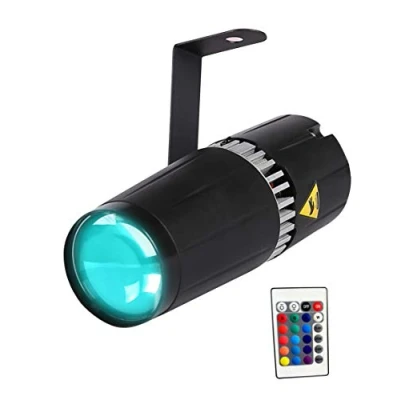 Immagine di SENLAN Faretto LED 9W RGB 3 in 1 pin spot light con gobo Per palcoscenico, telecomando a infrarossi