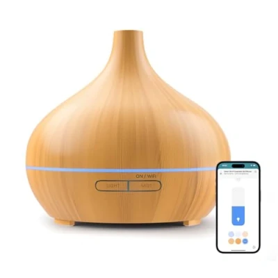 Immagine di Meross Diffusore di Oli Essenziali WiFi 400ML, Profumo Ambiente con HomeKit, Comando Vocale, Timer e Telecomando, Colore Variabile, Alexa, Google Home