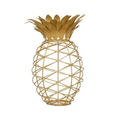 Immagine di BarCraft Porta Tappi in Sughero a Forma di Ananas Metallo, Color Oro, 20 x 28 cm