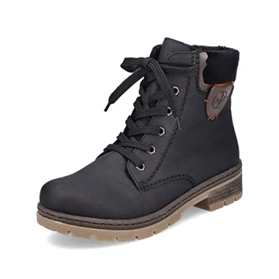 Immagine di Rieker Donna Stivaletti Y7418, Signora Allacciati,Chukka Boots,Stivali Corti,Stivali con Lacci,Boots,Nero (Schwarz / 00),39 EU 6 UK
