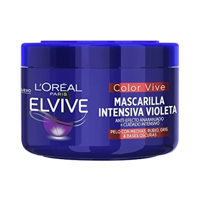 Immagine di L’Oréal Paris Elvive Color Vive Mascarilla Intensiva Violeta Matizadora Para El Pelo Con Mechas, Decolorado Rubio O Gris Incluso En Bases Oscuras 250Ml