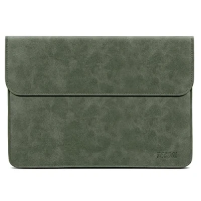 Immagine di TECOOL Custodia PC 13 13.3 Pollici, Borsa Sleeve in Pelle per 2022 MacBook Air/PRO M2 13, 2012 2021 M1, 2023 PRO 14 M3 M1,Surface Laptop 5 1, etc Verde