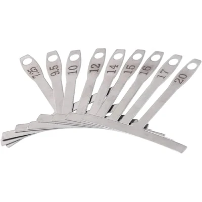 Immagine di Zwenjuan Calibro del Raggio Sottocorda,9PCS Chitarra Radius Gauge Strumento per Liutaio della Regolazioni Sella a Ponte