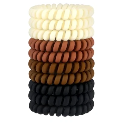 Immagine di JessLab Elastici Spirale per Capelli, 10 Pezzi Senza Tracce in Plastica Coda di Cavallo, Accessorio Ragazze e Donne, Colori Assortiti (Set 8)
