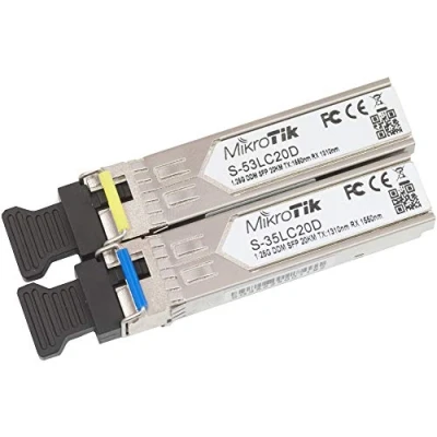 Immagine di Mikrotik S 3553LC20D 1250Mbit/s SFP network transceiver module modules (1250 Mbit/s, SFP, LC, 20000 m, RB260GS, RB2011LS, RB2011LS IN, RB2011UAS RM, 2HnD, 2HnD IN CCR103)