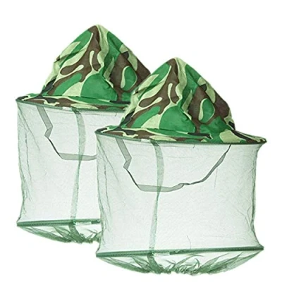 Immagine di YouU 2 Pack Camouflage Apicoltura Apicoltore Anti zanzara Ape Bug Insetto Fly Mask cap Hat con Testa Net Mesh Protezione del Viso Attrezzature per la Pesca all&#039;aperto (Verde/Mask Hat)