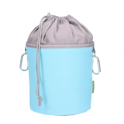 Immagine di trendfinding Sacchetto per mollette in tessuto di tela con 2 moschettoni 200 mollette, extra grande e stabile, azzurro grigio chiaro