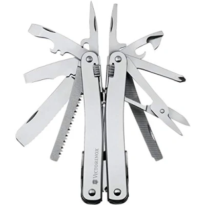 Immagine di Victorinox, Swiss Tool, Utensile Multiuso Svizzero, Originale, Tascabile, 26 Funzioni, Pinze a punta lunga, Crimpa fili, Bloccabile