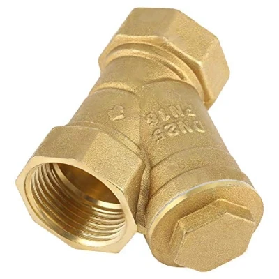 Immagine di Filtro Ottone, Akozon 1&quot; DN25 Ottone a Y Filetto Femmina BSPP Connettore con Valvola per Separazione Olio Acqua 1,6 MPa