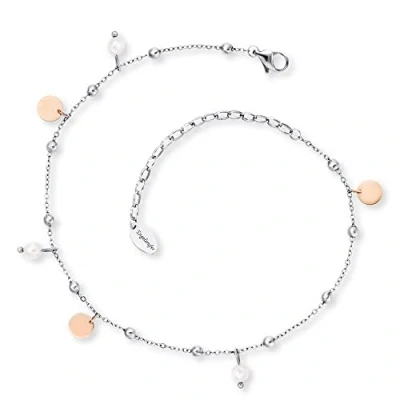 Immagine di Engelsrufer Cavigliera da donna con perle o zirconi, in argento Sterling 925 rodiato Acciaio inox, lunghezza regolabile, senza nichel, adatto a persone allergiche, Länge 22 + 5 cm,