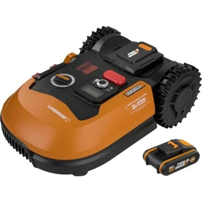 Immagine di WORX Landroid PLUS WR148E Robot tagliaerba per giardini fino a 800 mq con WLAN, Bluetooth e pedana galleggiante