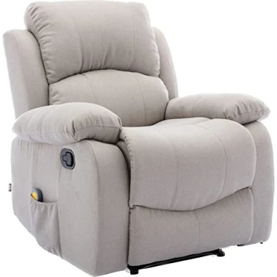 Immagine di ASTAN HOGAR Poltrona Relax con Reclinazione Manuale, Massaggio E Termoterapia, Modello Ramón AH AR30900AR, Sabbia, 89D x 85.5W 99.5H cm
