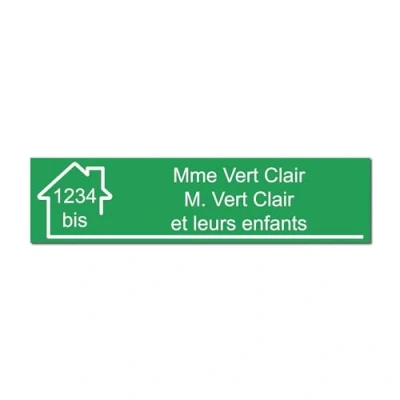 Immagine di Mygoodprice Targhetta incisa con nome e numero autoadesiva per cassetta delle lettere, 10 x 2,5 cm, personalizzabile, da 1 a 3 righe, verde chiaro